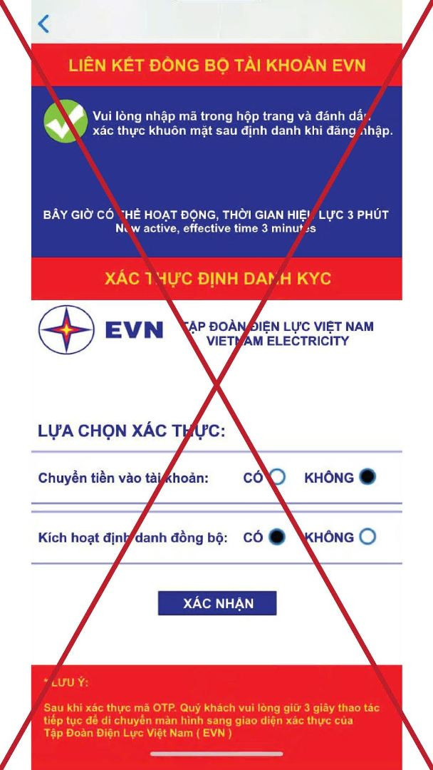 Giao diện app điện lực giả mạo dụ dỗ người dân cài đặt