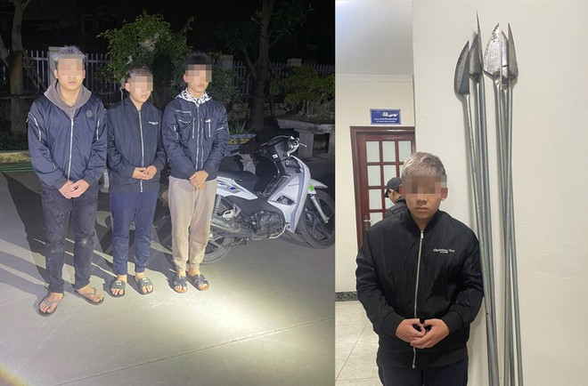 Nhóm đối tượng mang theo tuýp sắt gắn dao phóng lợn đi đánh nhau bị Tổ công tác Y17B - CAHN bắt giữ Nhóm đối tượng mang theo tuýp sắt gắn dao phóng lợn đi đánh nhau bị Tổ công tác Y17B - CAHN bắt giữ