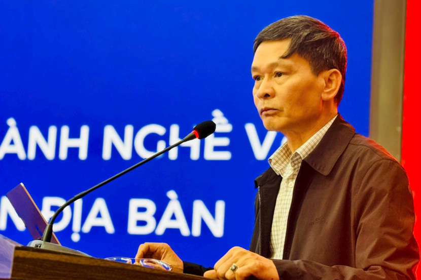 Phó Giám đốc Sở Y tế Hà Nội Vũ Cao Cương phát biểu tại hội nghị