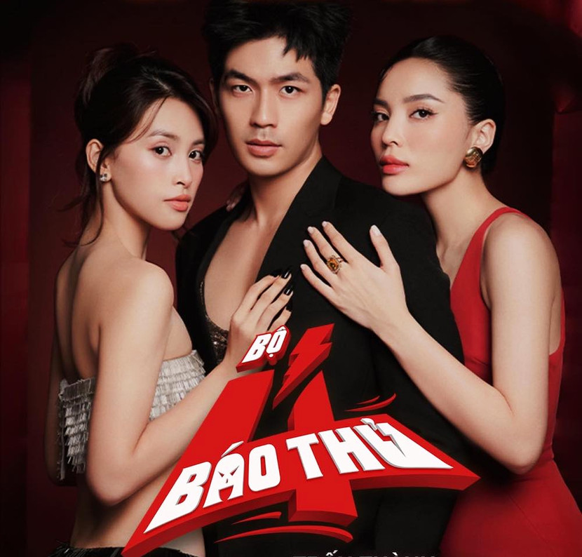 Bộ ba Hoa hậu Tiểu Vy (trái), Quốc Anh và Nguyễn Cao Kỳ Duyên (phải) trong “Bộ 4 báo thủ”