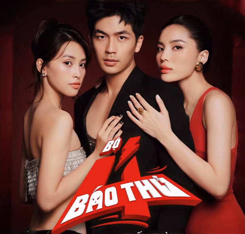 Bộ ba Hoa hậu Tiểu Vy (trái), Quốc Anh và Nguyễn Cao Kỳ Duyên (phải) trong “Bộ 4 báo thủ”