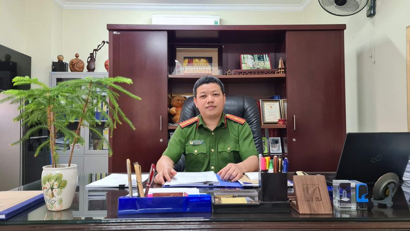Thiếu tá Nguyễn Thành Lâm - Phó trưởng Phòng Cảnh sát QLHC về TTXH CATP Hà Nội