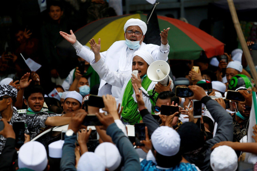 Rizieq Shihab, lãnh đạo nhóm Mặt trận Bảo vệ Hồi giáo (FPI) bị bắt năm ngoái