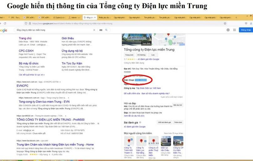 mhông tin về việc mạo danh hotline chăm sóc khách hàng của ngành điện