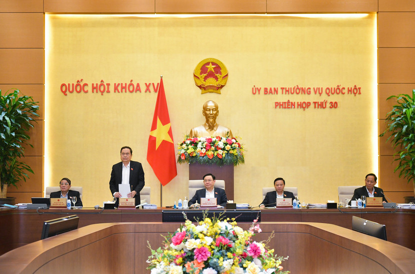 Phó Chủ tịch Quốc hội Trần Thanh Mẫn phát biểu tại phiên họp