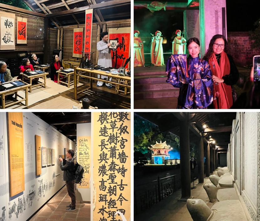 Nhiều hoạt động phong phú giúp quý khách có trải nghiệm lý thú trong tour Đêm Văn Miếu - Quốc Tử Giám