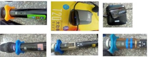 Các loại micro không dây có dấu hiệu vi phạm được rao bán Các loại micro không dây có dấu hiệu vi phạm được rao bán