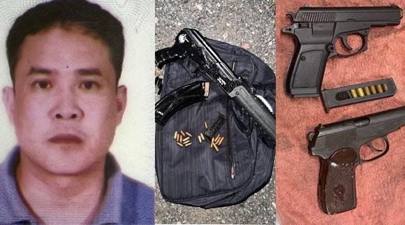 Đối tượng Đặng Ngọc Điệp và số súng bị cơ quan công an thu giữ Đối tượng Đặng Ngọc Điệp và số súng bị cơ quan công an thu giữ