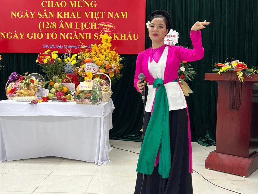 Một tiết mục nghệ thuật tại lễ giỗ tổ nghề sân khấu Việt Nam.