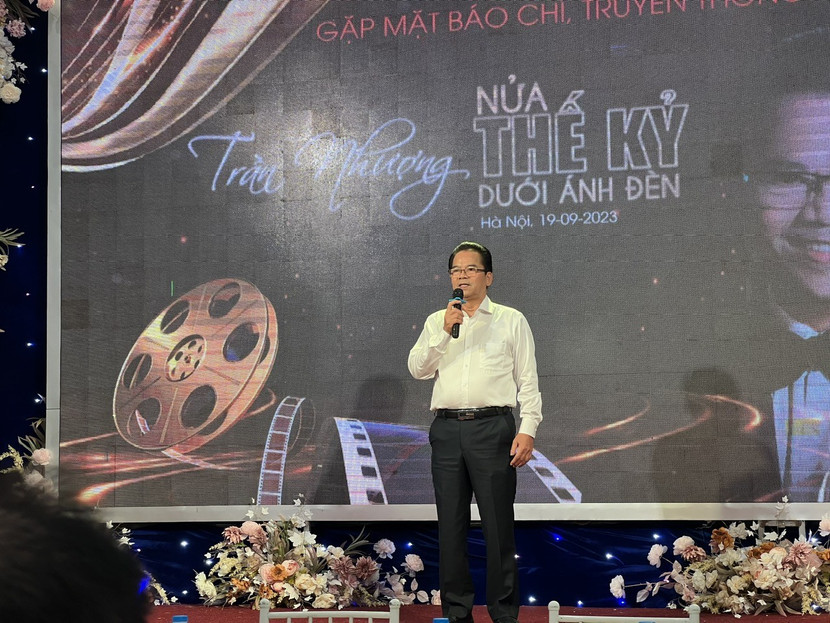 NSND Trần Nhượng chia sẻ tại buổi họp báo. NSND Trần Nhượng chia sẻ tại buổi họp báo.