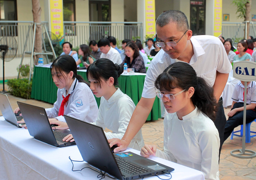 Những cuộc thi về công nghệ thông tin được các trường ở Hà Nội triển khai thu hút học sinh tham gia Ảnh: LAM THANH Những cuộc thi về công nghệ thông tin được các trường ở Hà Nội triển khai thu hút học sinh tham gia Ảnh: LAM THANH