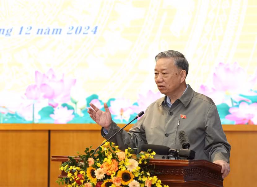 Tổng Bí thư Tô Lâm phát biểu