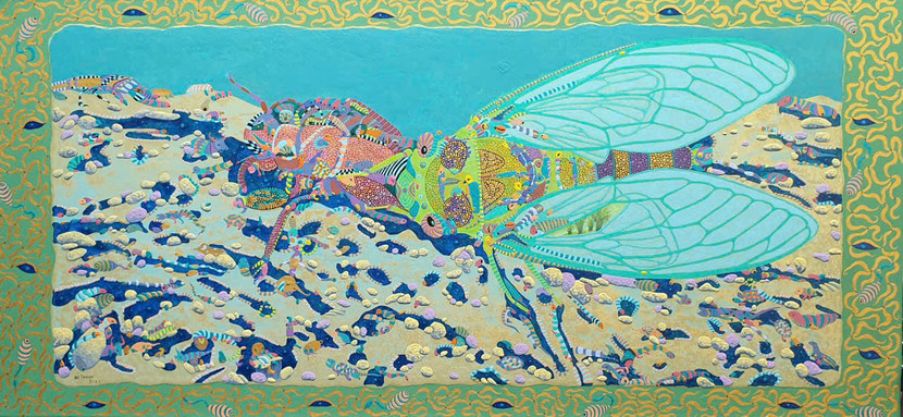 Tác phẩm "Khởi sinh", acrylic, 70x150cm, họa sĩ Nguyễn Ngọc Thanh Tác phẩm "Khởi sinh", acrylic, 70x150cm, họa sĩ Nguyễn Ngọc Thanh