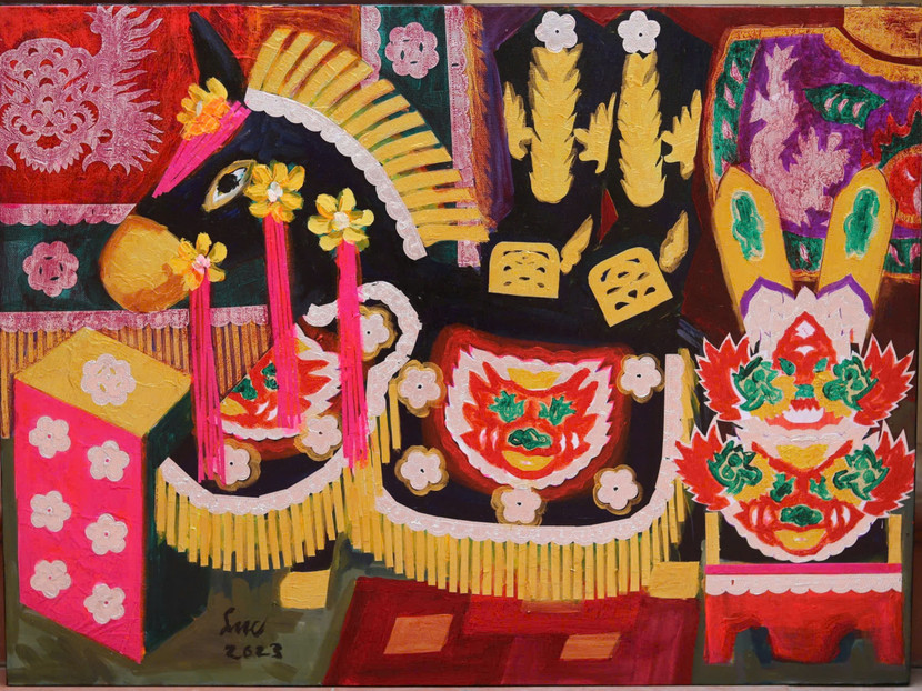 Tác phẩm "Phương Bắc", 60x80cm, chất liệu tổng hợp, họa sĩ Vũ Đăng Sức Tác phẩm "Phương Bắc", 60x80cm, chất liệu tổng hợp, họa sĩ Vũ Đăng Sức