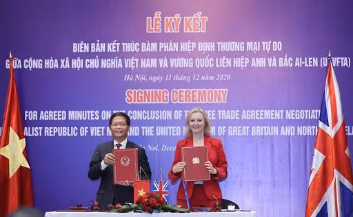 Ngày 11 tháng 12 năm 2020, Bộ trưởng Bộ Công Thương Trần Tuấn Anh và Bộ trưởng Thương mại quốc tế Elizabeth Truss đã ký Biên bản kết thúc đàm phán Hiệp định UKVFTA