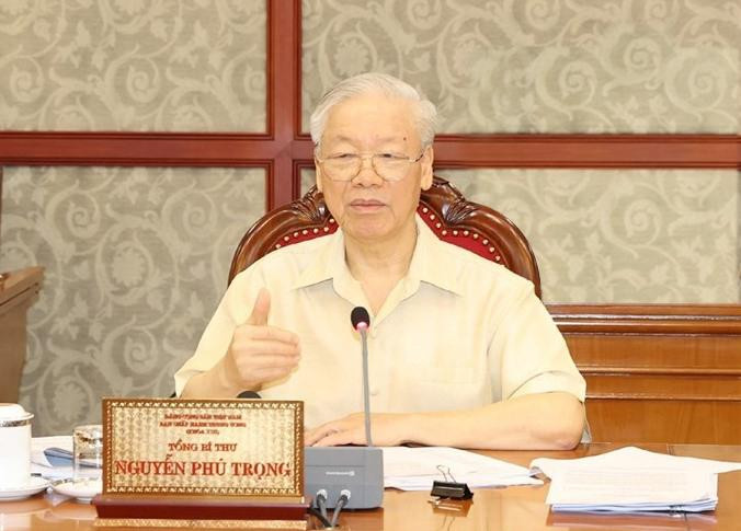 Tổng Bí thư Nguyễn Phú Trọng phát biểu tại cuộc họp