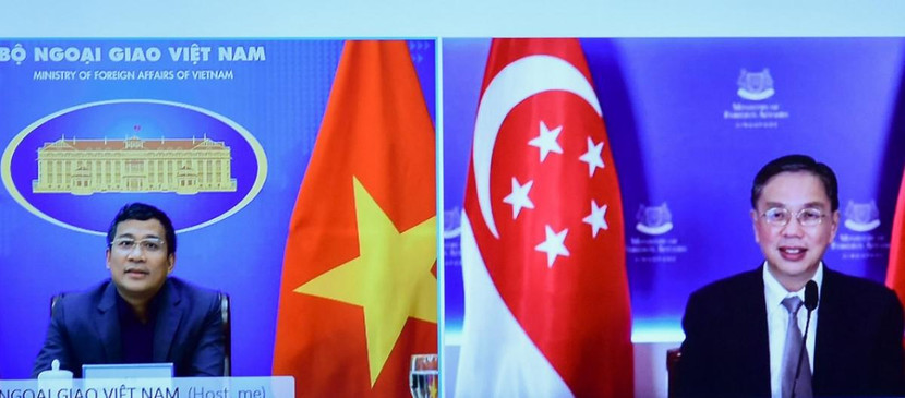 Thứ trưởng Bộ Ngoại giao Nguyễn Minh Vũ hội đàm trực tuyến với Bí thư Thường trực Bộ Ngoại giao Singapore Chee Wee Kiong Thứ trưởng Bộ Ngoại giao Nguyễn Minh Vũ hội đàm trực tuyến với Bí thư Thường trực Bộ Ngoại giao Singapore Chee Wee Kiong