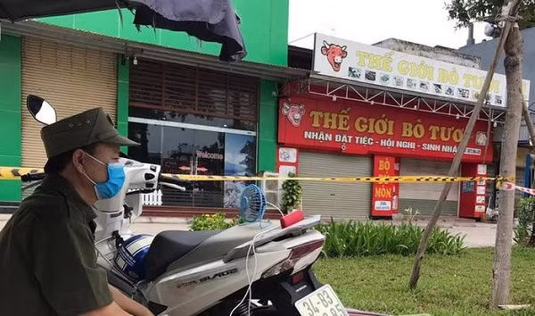 Nhà hàng Thế giới bò tươi ở thành phố Hải Dương bị phong tỏa (Ảnh: internet)