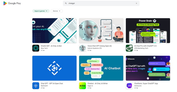 Chợ ứng dụng chứa hàng loạt ứng dụng “dựa hơi” ChatGPT