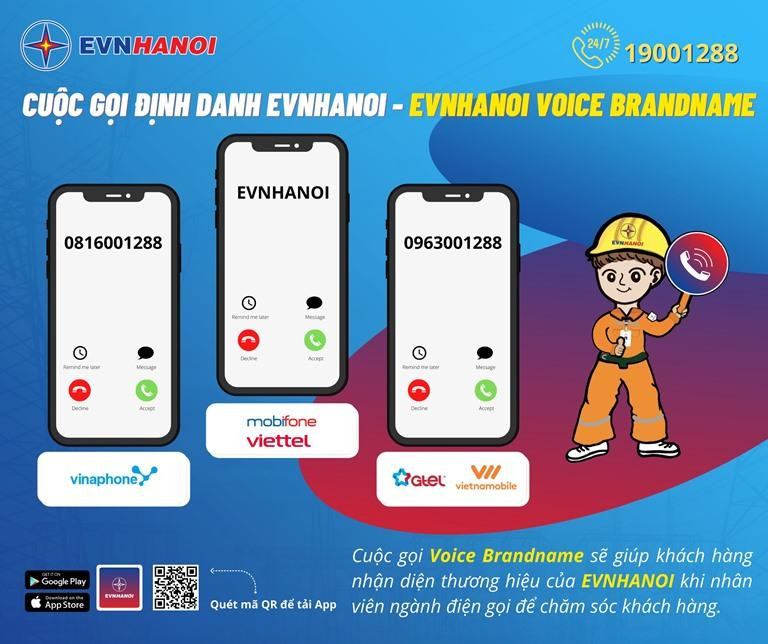 EVNHANOI sử dụng cuộc gọi định danh để chăm sóc khách hàng, tránh lừa đảo
