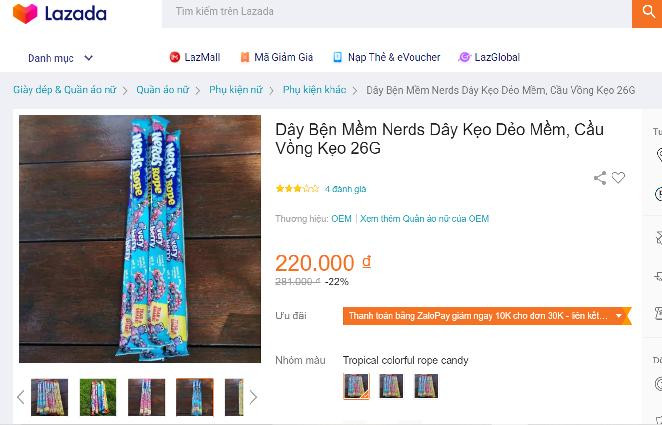 Kẹo dẻo tên gọi giống như loại kẹo các học sinh tại Quảng Ninh đã sử dụng và phải nhập viện bán trên sàn TMĐT trong nước Kẹo dẻo tên gọi giống như loại kẹo các học sinh tại Quảng Ninh đã sử dụng và phải nhập viện bán trên sàn TMĐT trong nước