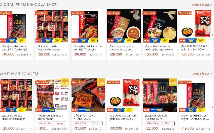 Cốt lẩu Trung Quốc bán rất chạy trên các sàn TMĐT Cốt lẩu Trung Quốc bán rất chạy trên các sàn TMĐT