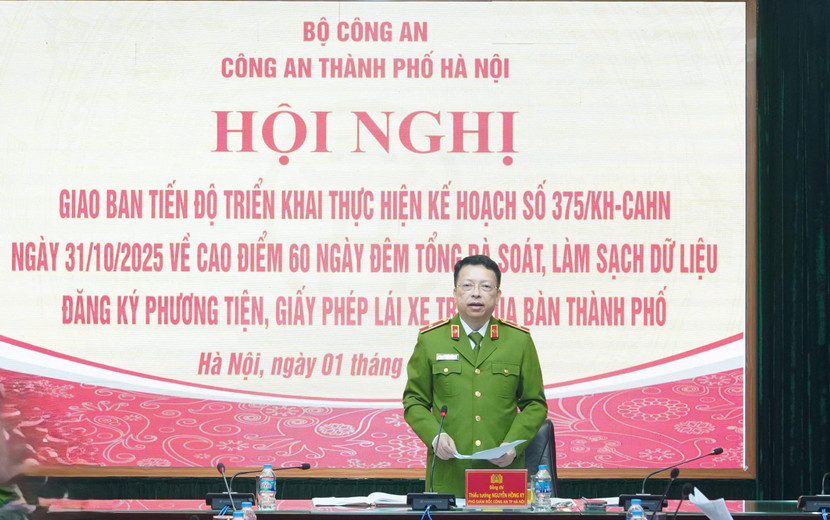 Thiếu tướng Nguyễn Hồng Ky - Phó Giám đốc CATP Hà Nội chủ trì hội nghị