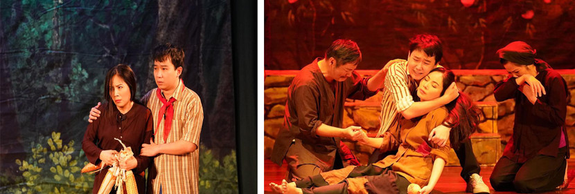 Minh Tít trong vai người con của bà mẹ điên, từ thời thơ đến lúc trưởng thành. Minh Tít trong vai người con của bà mẹ điên, từ thời thơ đến lúc trưởng thành.