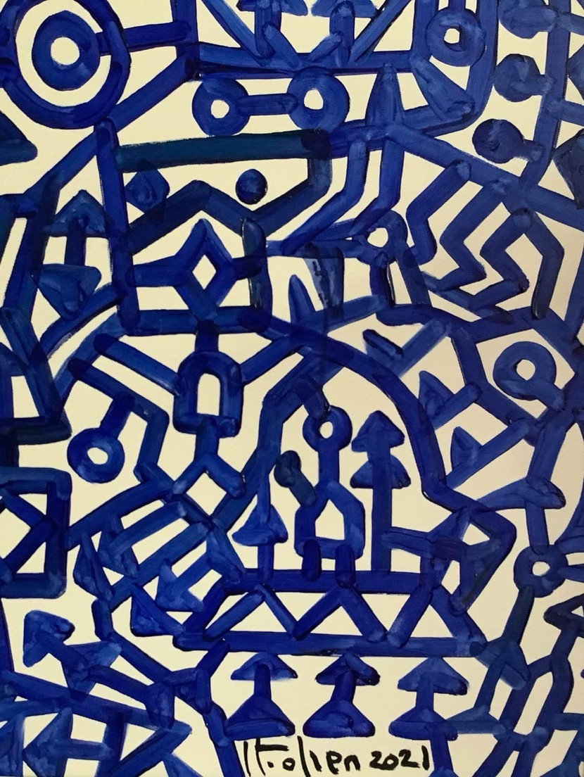 Họa sỹ Lê Triều Điển tham gia 4 bức tranh châu thổ Mekong với đặc trưng riêng của họa sỹ.