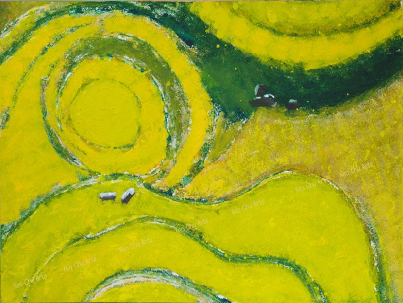 Bức tranh vẽ Mù Cang Chải của Xèo Chu