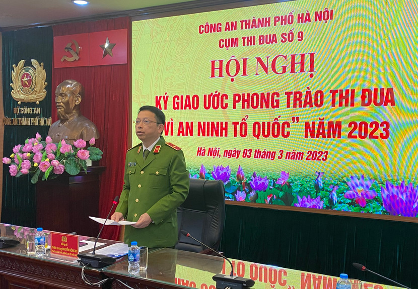 Thiếu tướng Nguyễn Hồng Ky - Phó Giám đốc CATP Hà Nội đề nghị các đơn vị trong Cụm thi đua số 9 triển khai 6 nhóm nhiệm vụ trọng tâm