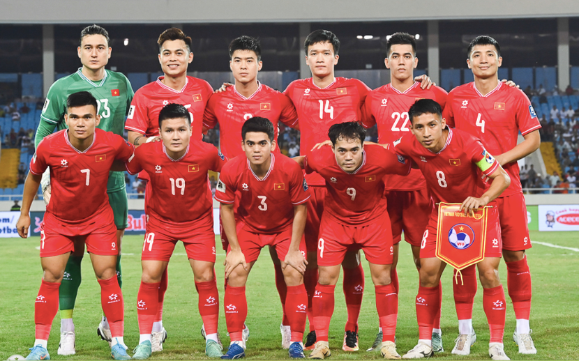 Đội hình tuyển Việt Nam ở lần tập trung gần nhất dưới thời HLV Kim Sang-sik, trận gặp Philippines tại vòng loại World Cup hồi tháng 6