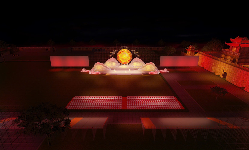 Phối cảnh sân khấu của chương trình "Cùng nhau giữ nước" Phối cảnh sân khấu của chương trình "Cùng nhau giữ nước"