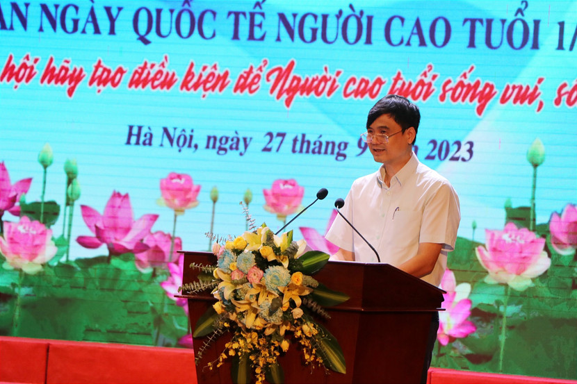 Chi cục trưởng Chi cục DS-KHHGĐ Hà Nội Vũ Duy Hưng phát biểu tại hội nghị