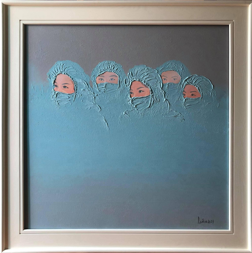 "Hướng về phía trước chúng ta sẽ chiến thắng" của họa sĩ Nguyễn Thế Luân