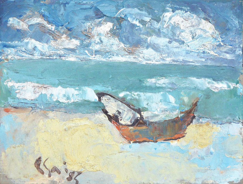 Sea (Biển), chất liệu sơn dầu trên carton (20,5 x 27 cm), giá ước định 10.500 - 13.500 USD Sea (Biển), chất liệu sơn dầu trên carton (20,5 x 27 cm), giá ước định 10.500 - 13.500 USD