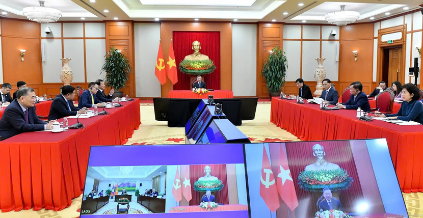 Tổng Bí thư Tô Lâm điện đàm với Tổng Bí thư, Chủ tịch nước Cộng hòa Dân chủ Nhân dân Lào Thongloun Sisoulith hôm 1-12