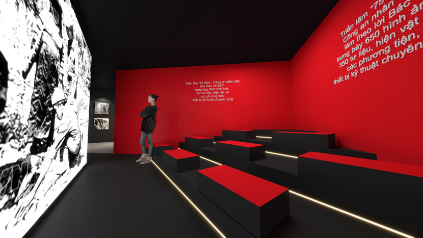 Đây là không gian trình chiếu những bộ phim tái hiện lịch sử hào hùng, chiến công và sự mưu trí của lực lượng CAND trong bảo vệ an ninh, trật tự. (Ảnh: BTC)