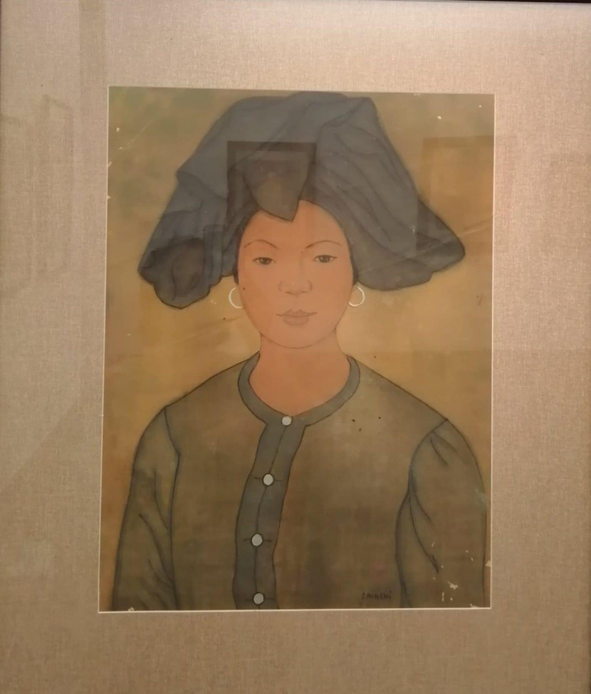 Một bức tranh chân dung người phụ nữ miền núi của cố họa sĩ Linh Chi