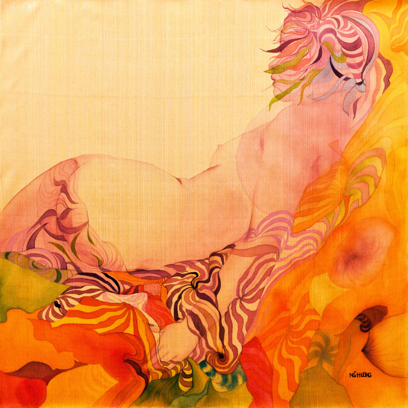 Một tác phẩm trưng bày tại triển lãm "Hương lụa"