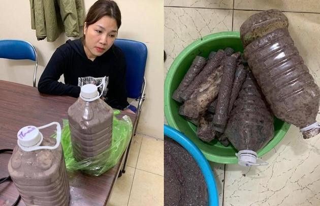 Công an Hà Nội bắt đối tượng Vũ Thị Là cất giấu ma tuý trong can mắm tôm vận chuyển từ Nghệ An ra Hà Nội