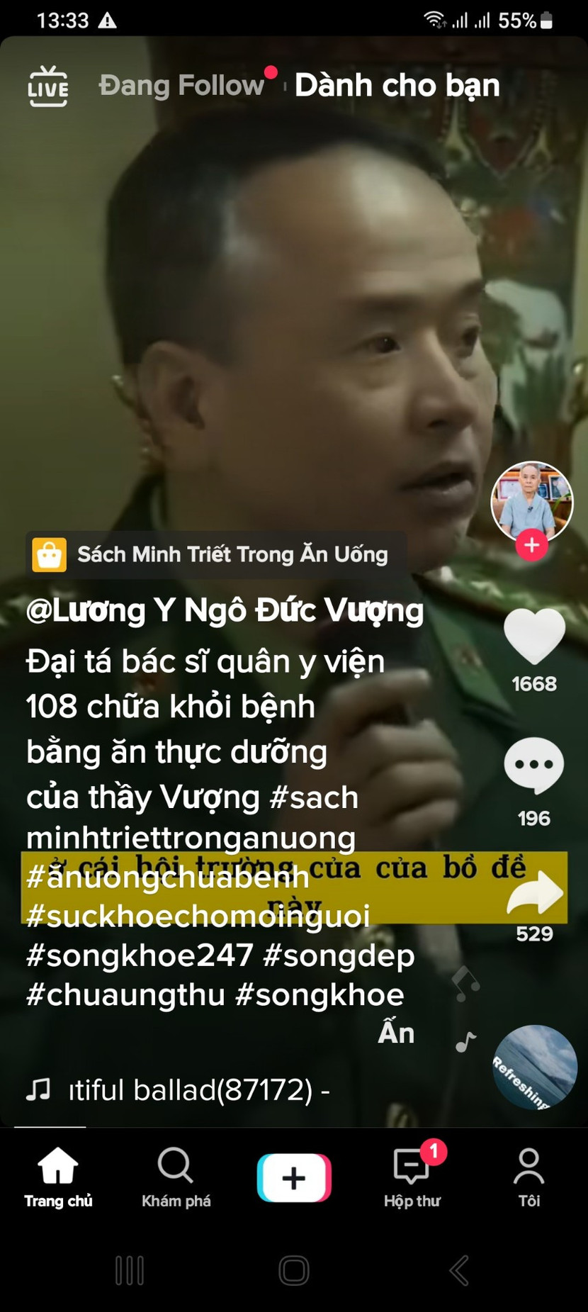 Hình ảnh cắt từ clip của nhân vật tự xưng là "đại tá, bác sĩ viện 108" (Ảnh: BVCC)
