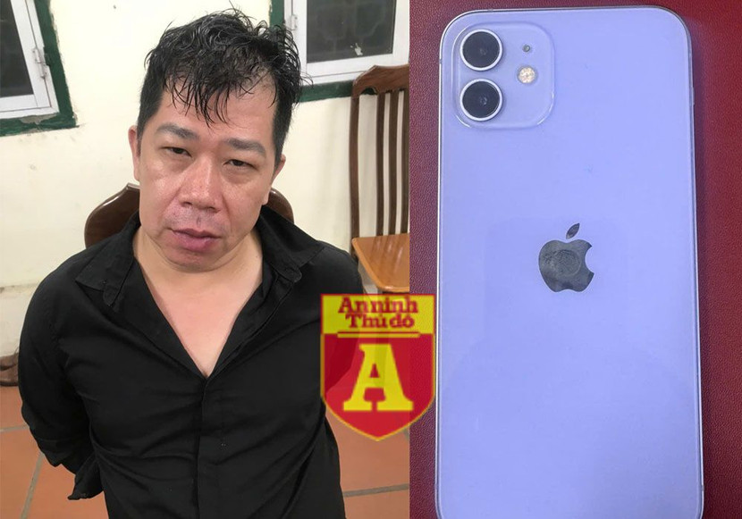 Đối tượng Nguyễn Ngọc Anh và chiếc điện thoại cướp giật được