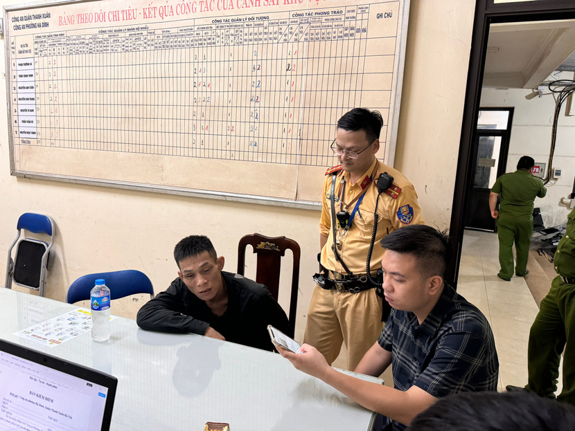 Đối tượng Cường tại cơ quan Công an