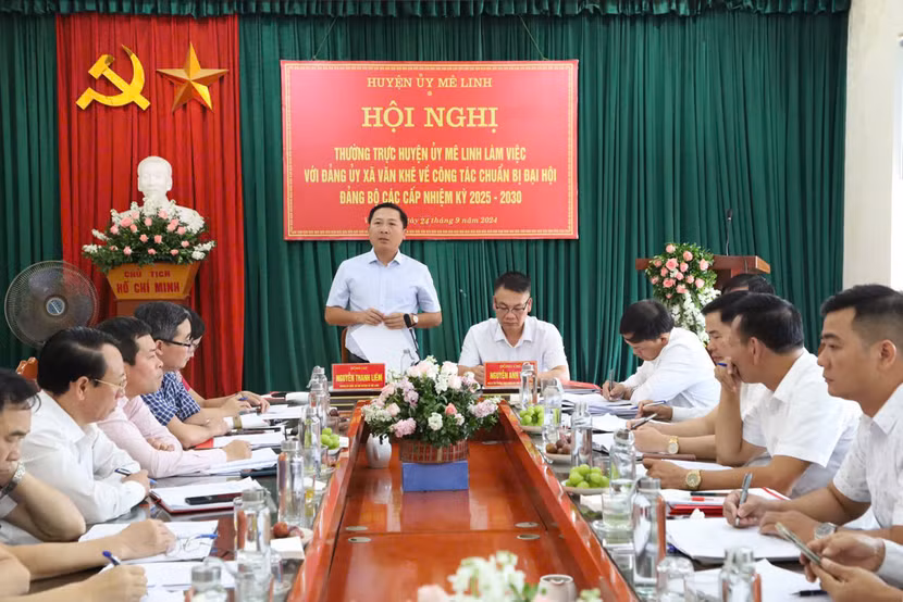Bí thư Huyện ủy Mê Linh Nguyễn Thanh Liêm làm việc với Đảng ủy xã Văn Khê về công tác chuẩn bị Đại hội Đảng bộ các cấp nhiệm kỳ 2025 - 2030 Bí thư Huyện ủy Mê Linh Nguyễn Thanh Liêm làm việc với Đảng ủy xã Văn Khê về công tác chuẩn bị Đại hội Đảng bộ các cấp nhiệm kỳ 2025 - 2030