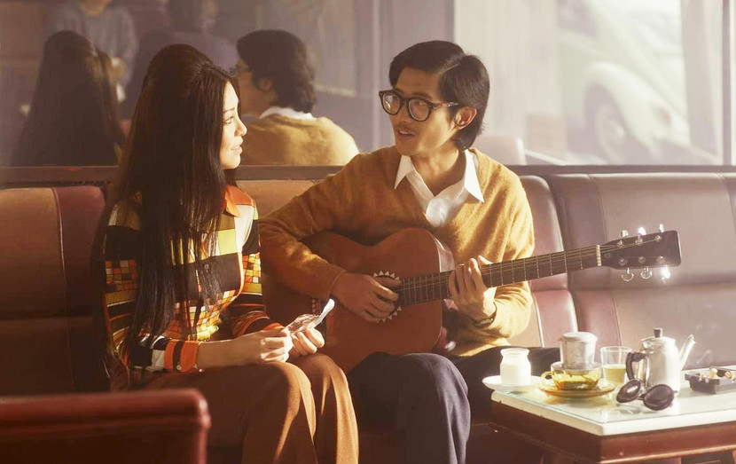 Bùi Lan Hương (vai Khánh Ly) và Avin Lu (vai Trịnh Công Sơn) trong cảnh quay tại Đà Lạt thập niên 60