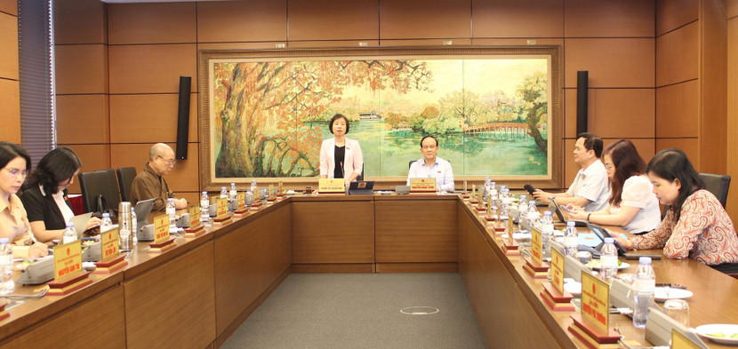 Các ĐBQH thảo luận ở tổ Hà Nội về cải cách tiền lương, chiều 25-6