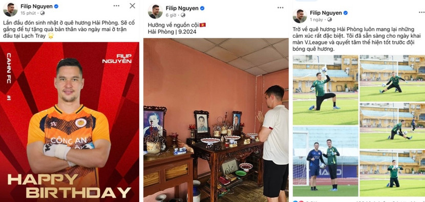 Nguyễn Filip chia sẻ nhiều hình ảnh, cảm xúc trước trận đấu với đội bóng quê cha - Hải Phòng