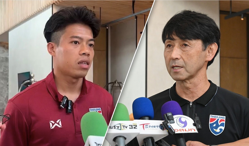 Ekanit Panya (trái) gửi lời xin lỗi người hâm mộ và cảm ơn HLV Ishii đã trao cho cơ hội trở lại tuyển Thái Lan