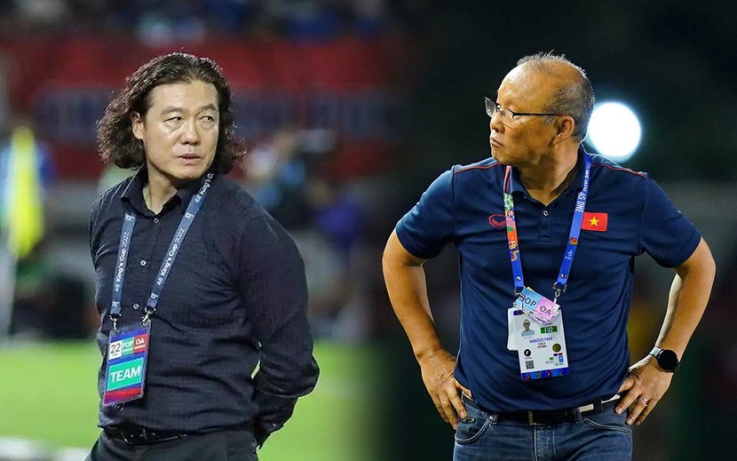 FAM được cho là phải đáp ứng mức lương 50.000 USD/tháng nếu muốn có HLV Park Hang-seo, hơn 60% so với mức lương từng trả cho HLV Kim Pan-gon (trái)